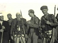 Вафен СС дивизија „Скендербег“ и Вафен СС дивизија „Принц Еуген“ у сусрету на положају око стратишта Велика код Плава, јул 1944. Фото: Архива