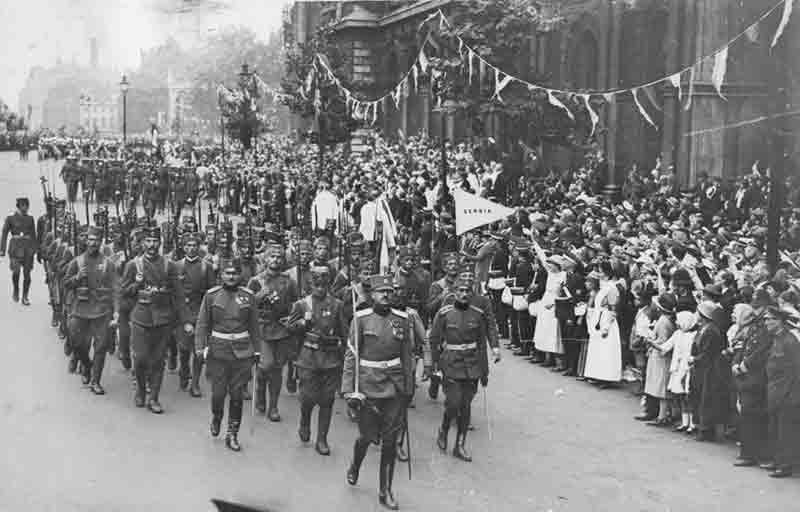 Српски војници на Паради победника у Лондону 1919. године Фото: РТ Балкан, Hulton Archive, Stringer, Getty